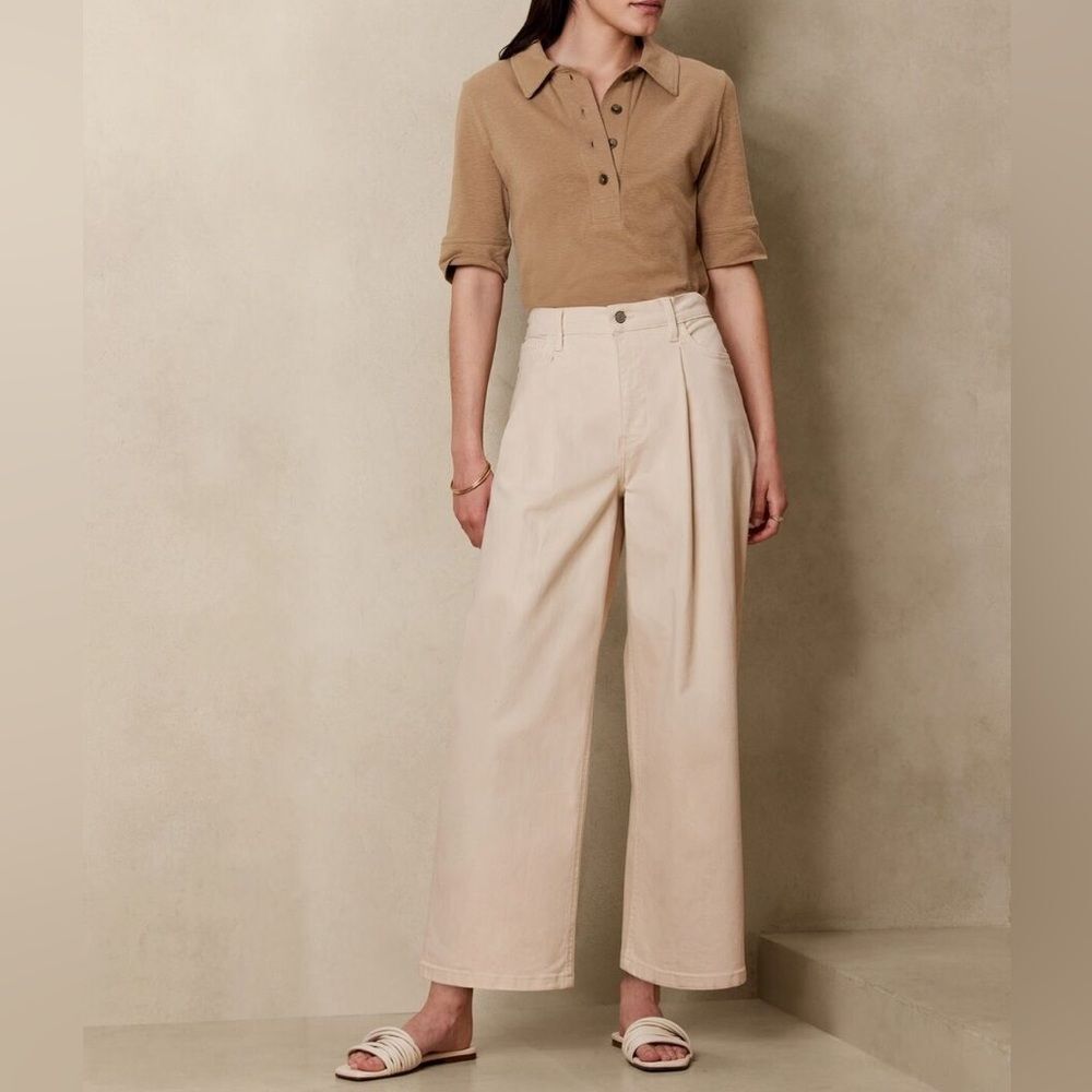 Banana Republic Tan Wide Leg Jeans